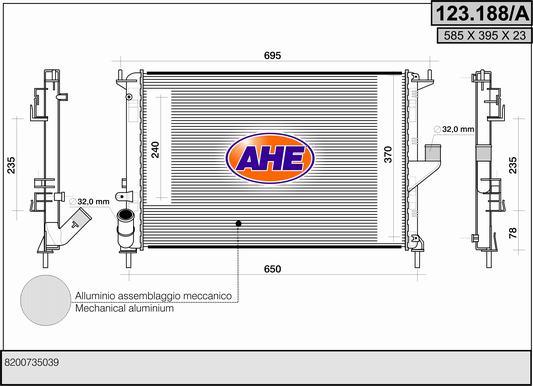 AHE 123.188/A - Радиатор, охлаждение двигателя www.avaruosad.ee