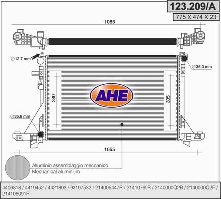 AHE 123.209/A - Radiaator,mootorijahutus www.avaruosad.ee