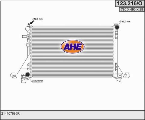 AHE 123.216/O - Radiaator,mootorijahutus www.avaruosad.ee