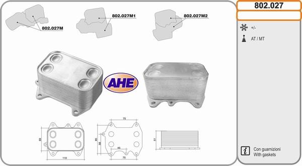 AHE 802.027 - Масляный радиатор, двигательное масло www.avaruosad.ee
