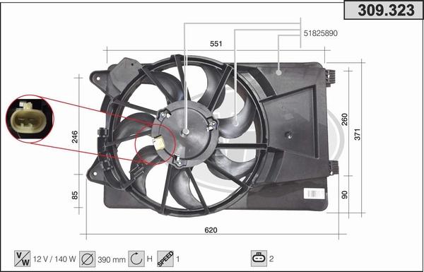 AHE 309.323 - Fan, radiator www.avaruosad.ee
