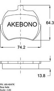Akebono AN-4047K - Brake Pad Set, disc brake www.avaruosad.ee