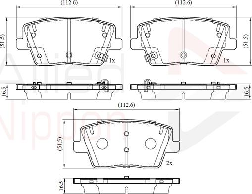 ALLIED NIPPON ADB32758 - Kit de plaquettes de frein, frein à disque www.avaruosad.ee