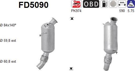 AS FD5090 - Soot/Particulate Filter, exhaust system www.avaruosad.ee