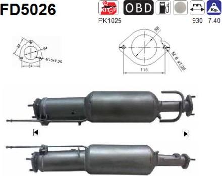 AS FD5026 - Soot/Particulate Filter, exhaust system www.avaruosad.ee
