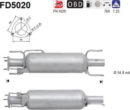 AS FD5020 - Soot/Particulate Filter, exhaust system www.avaruosad.ee