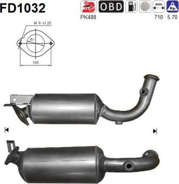 AS FD1032 - Soot/Particulate Filter, exhaust system www.avaruosad.ee