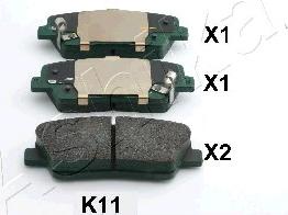 Ashika 51-0K-K11 - Brake Pad Set, disc brake www.avaruosad.ee