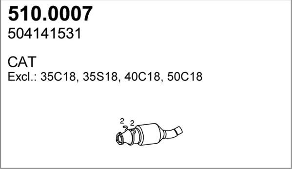 ASSO 510.0007 - Catalytic Converter www.avaruosad.ee