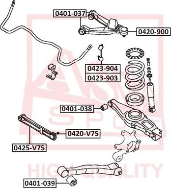 ASVA 0423-904 - Entretoise / tige, stabilisateur www.avaruosad.ee