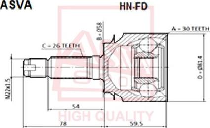 ASVA HN-FD - Joint Kit, drive shaft www.avaruosad.ee