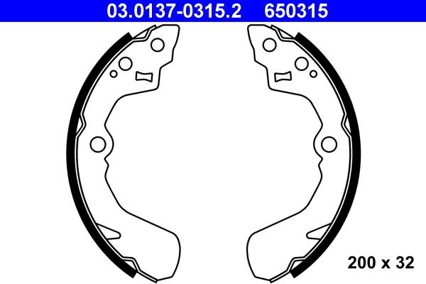 ATE 03.0137-0315.2 - Brake Set, drum brakes www.avaruosad.ee