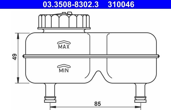 ATE 03.3508-8302.3 - Expansion Tank, brake fluid www.avaruosad.ee