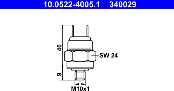 ATE 10.0522-4005.1 - Pressure Switch, brake hydraulics www.avaruosad.ee