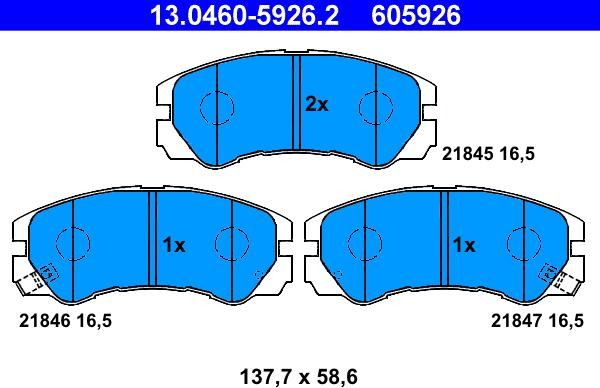 ATE 13.0460-5926.2 - Kit de plaquettes de frein, frein à disque www.avaruosad.ee