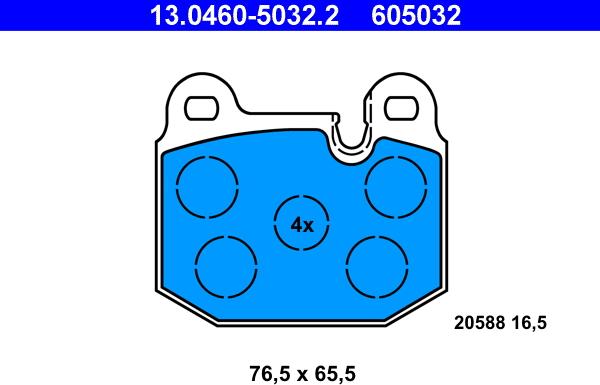 ATE 13.0460-5032.2 - Brake Pad Set, disc brake www.avaruosad.ee