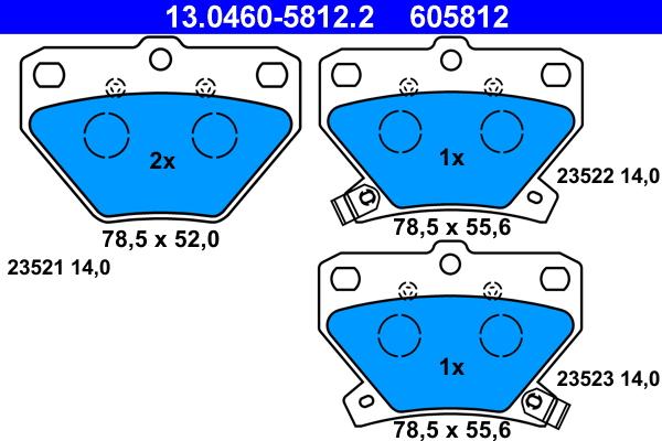 ATE 13.0460-5812.2 - Brake Pad Set, disc brake www.avaruosad.ee