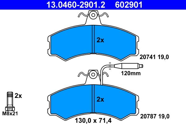 ATE 13.0460-2901.2 - Brake Pad Set, disc brake www.avaruosad.ee