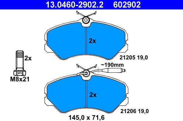 ATE 13.0460-2902.2 - Kit de plaquettes de frein, frein à disque www.avaruosad.ee