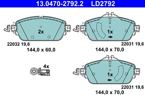 ATE 13.0470-2792.2 - Bremžu uzliku kompl., Disku bremzes www.avaruosad.ee