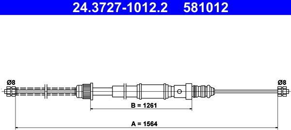 ATE 24.3727-1012.2 - Cable, parking brake www.avaruosad.ee