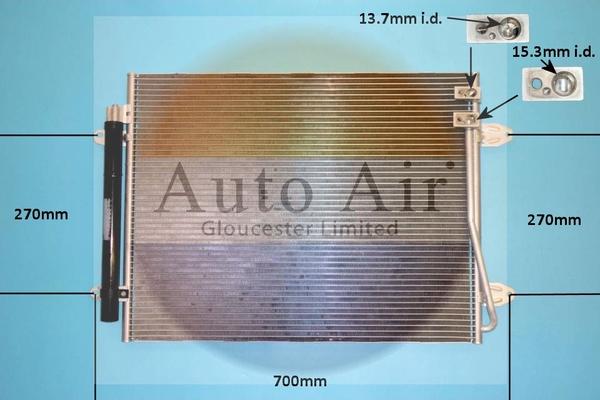 Auto Air Gloucester 16-1391 - Condenser, air conditioning www.avaruosad.ee