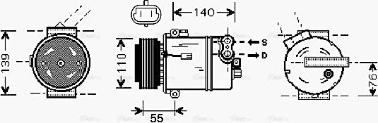 Ava Quality Cooling OLAK451 - Compressor, air conditioning www.avaruosad.ee