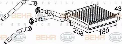 BEHR HELLA Service 8FH 351 315-631 - Heat Exchanger, interior heating www.avaruosad.ee