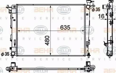 BEHR HELLA Service 8MK 376 790-441 - Radiaator,mootorijahutus www.avaruosad.ee