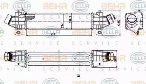 BEHR HELLA Service 8ML 376 899-091 - Kompressoriõhu radiaator www.avaruosad.ee