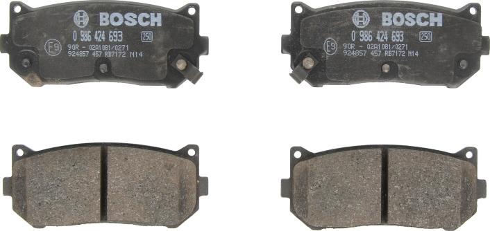 BOSCH 0 986 424 693 - Kit de plaquettes de frein, frein à disque www.avaruosad.ee