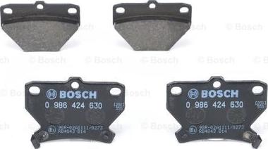 BOSCH 0 986 424 630 - Brake Pad Set, disc brake www.avaruosad.ee