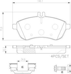 Brembo P50067N - Bremžu uzliku kompl., Disku bremzes www.avaruosad.ee