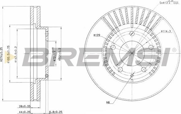Bremsi CD6738V - Disque de frein www.avaruosad.ee