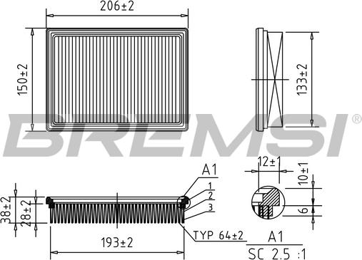 Bremsi FA1407 - Filtre à air www.avaruosad.ee
