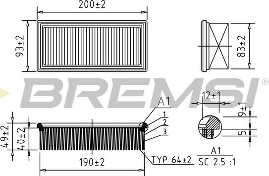 Bremsi FA1594 - Filtre à air www.avaruosad.ee