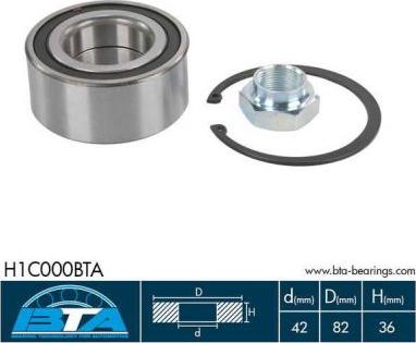 BTA H1C000BTA - Wheel hub, bearing Kit www.avaruosad.ee