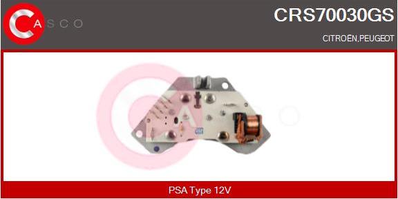 Casco CRS70030GS - Resistor, interior blower www.avaruosad.ee