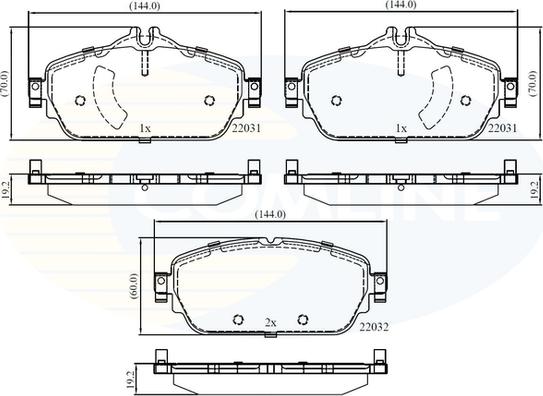 Comline CBP02346 - Bremžu uzliku kompl., Disku bremzes www.avaruosad.ee