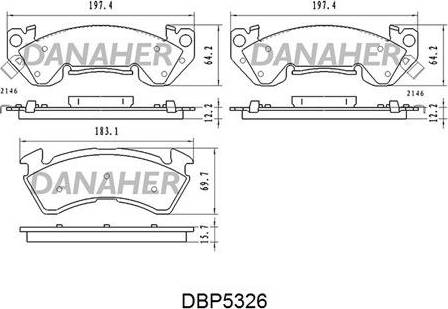 Danaher DBP5326 - Brake Pad Set, disc brake www.avaruosad.ee