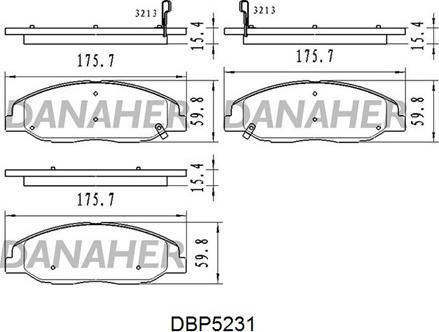 Danaher DBP5231 - Brake Pad Set, disc brake www.avaruosad.ee