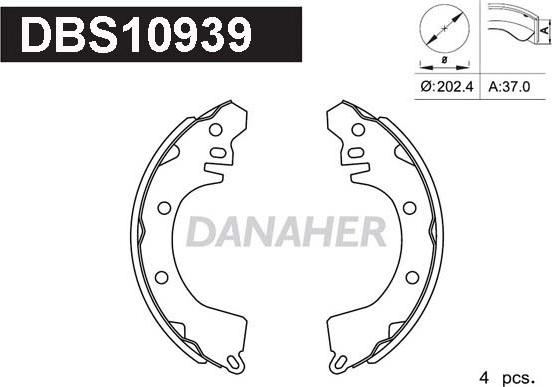 Danaher DBS10939 - Brake Set, drum brakes www.avaruosad.ee
