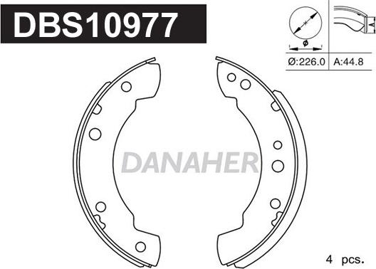 Danaher DBS10977 - Brake Set, drum brakes www.avaruosad.ee