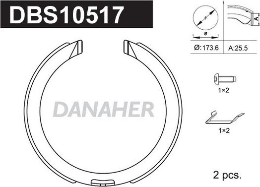 Danaher DBS10517 - Brake Shoe Set, parking brake www.avaruosad.ee