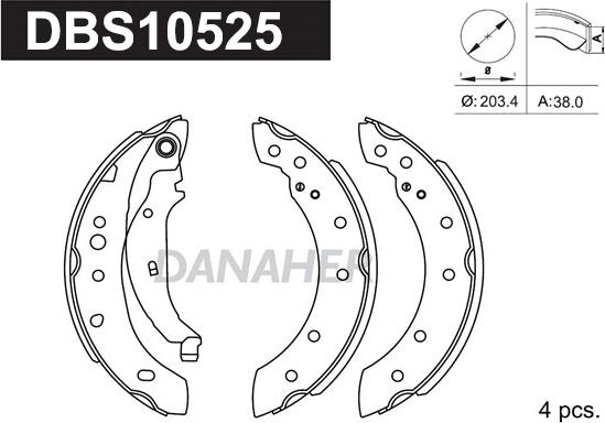 Danaher DBS10525 - Brake Set, drum brakes www.avaruosad.ee