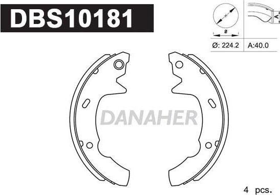 Danaher DBS10181 - Brake Set, drum brakes www.avaruosad.ee