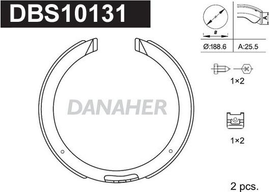 Danaher DBS10131 - Brake Shoe Set, parking brake www.avaruosad.ee