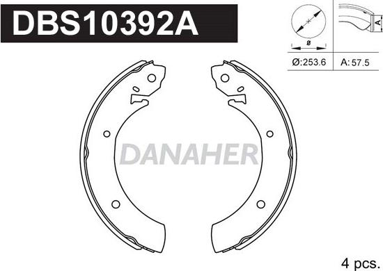 Danaher DBS10392A - Brake Set, drum brakes www.avaruosad.ee