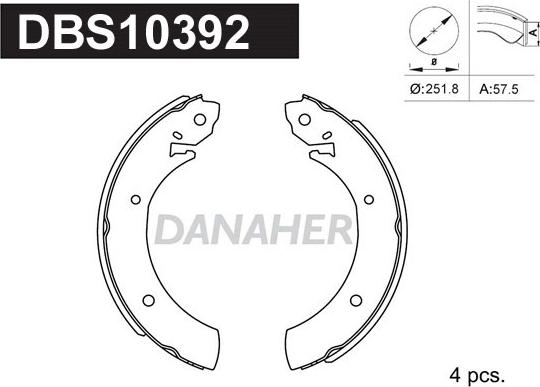 Danaher DBS10392 - Brake Set, drum brakes www.avaruosad.ee
