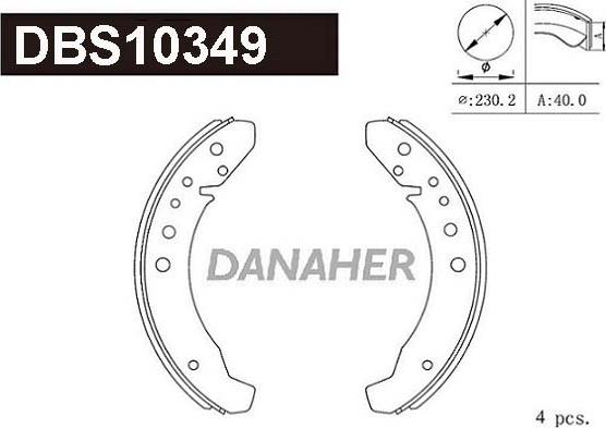 Danaher DBS10349 - Brake Set, drum brakes www.avaruosad.ee